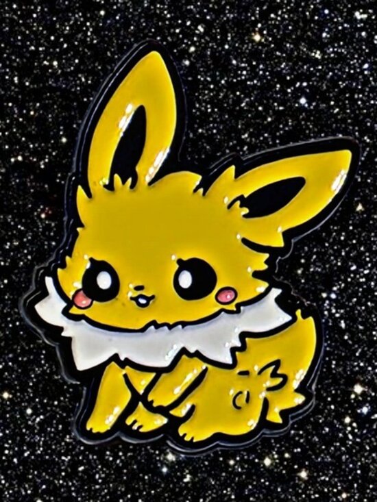 Pokemon Jewelry - Adorable Chibi Jolteon Pokémon Enamel Pin – Kawaii Electric-Type Collectible!